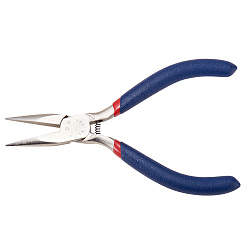 Midnight Blue Jewelry Pliers, #50 Steel(High Carbon Steel) Short Chain Nose Pliers, Midnight Blue, 125x53mm