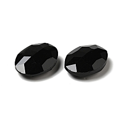 Black Glass Pointed Back Rhinestone, Faceted, Oval, Black, 13x18x5mm