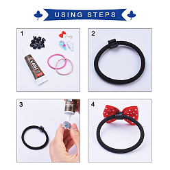 Black Plastic Base Buckles, Hair Findings, for DIY Hair Tie Accessories, Black, 11x13x5mm