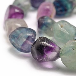 Fluorite Natural Fluorite Beads Strands, Nuggets, 18~25x18~25x15~23mm, Hole: 2mm, about 17~22pcs/strand, 15.7 inch(40cm)