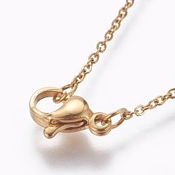 Золотой 304 из нержавеющей стали кабель цепи ожерелья, с карабин-лобстерами , золотые, 17.71 дюйм (45 см)