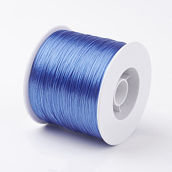 Royal Blue Korean Flat Elastic Crystal String, Elastic Beading Thread, for Stretch Bracelet Making, Royal Blue, 0.5mm, about 546.8 yards(500m)/roll