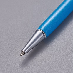 Темно-Голубой Креативные шариковые ручки с пустой трубкой, со стержнем с черными чернилами внутри, для diy блестящая эпоксидная смола шариковая ручка с кристаллами гербариевая ручка для изготовления, серебряные, глубокое синее небо, 140x10 мм
