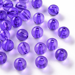 Blue Violet Transparent Acrylic Beads, Round, Blue Violet, 12x11mm, Hole: 2.5mm, about 566pcs/500g