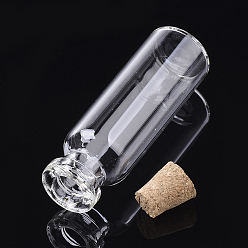 Clear Glass Jar Glass Bottles Bead Containers, with Cork Stopper, Wishing Bottle, Clear, 50x16mm, Hole: 7mm, Capacity: 10ml(0.34 fl. oz)