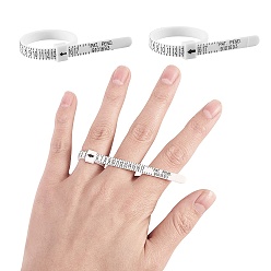 Mixed Color Ring Size US Official American Finger Measure, with Double-sided Sponge Polish Strip File and Silver Polishing Cloth, Mixed Color, 4pcs