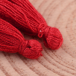 Red Cotton Thread Tassel Pendant Decorations, Red, 25~31x5mm, about 39~47pcs/bag