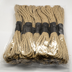 Camel Jute Cord, Jute String, Jute Twine, 2 Ply, for Jewelry Making, Camel, 5mm, about 5.46 yards(5m)/roll, 12bundles/bag