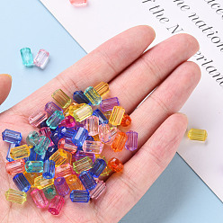 Mixed Color Transparent Acrylic Beads, Faceted, Polygon, Mixed Color, 9x5mm, Hole: 1.8mm, about 3496pcs/500g