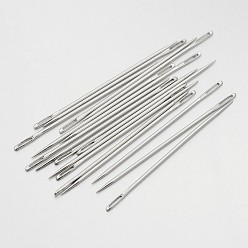 Platinum Carbon Steel Sewing Needles, Platinum, 7.4x0.2cm, about 25pcs/bag