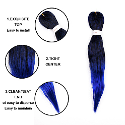 Blue Long & Straight Hair Extension, Stretched Braiding Hair Easy Braid, Low Temperature Fibre, Synthetic Wigs For Women, Blue, 20 inch(50cm)