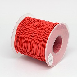 Red Round Elastic Cord Wrapped by Nylon Thread, Red, 0.8mm, about 54.68 yards(50m)/roll
