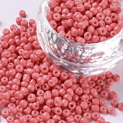 Light Coral Baking Paint Glass Seed Beads, Light Coral, 8/0, 3mm, Hole: 1mm, about 1111pcs/50g, 50g/bag, 18bags/2pounds