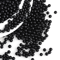 Noir Perles acryliques en nacre d'imitation , sans trou, ronde, noir, 2.5 mm, sur 10000 PCs / sac