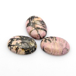 Rhodonite Cabochons de pierres fines naturelles, ovale, rhodonite, 25x18x5~7mm
