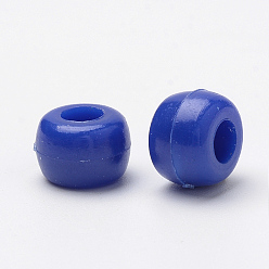 Mixed Color Plastic Beads, Barrel, Mixed Color, 8x6mm, Hole: 3.5mm, about 2630pcs/500g