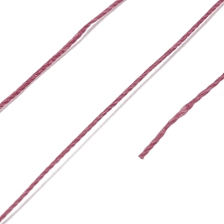 Brique Rouge Ficelle ronde en fil de polyester ciré, cordon micro macramé, cordon torsadé, pour la couture de cuir, firebrick, 0.3~0.4mm, environ 174.98 yards (160m)/rouleau