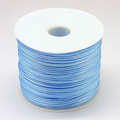 Cornflower Blue Nylon Thread, Rattail Satin Cord, Cornflower Blue, 1.5mm, about 49.21 yards(45m)/roll