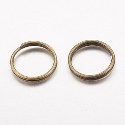 Antique Bronze Iron Split Rings, Double Loops Jump Rings, Cadmium Free & Nickel Free & Lead Free, Antique Bronze, 10x1.4mm, about 8.6mm inner diameter, about 4160pcs/Kg