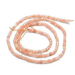 Sunstone Natural Sunstone Beads Strands, Faceted, Cube, 2x2x2mm, Hole: 0.6mm, about 182pcs/strand, 15.16''~15.55''(38.5~39.5cm)