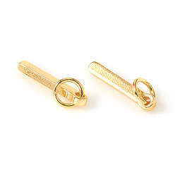 Letter I Brass Charms, with Jump Rings, Letter, Real 18K Gold Plated, Letter.I, I: 10x1.5x1mm, Hole: 2.5mm