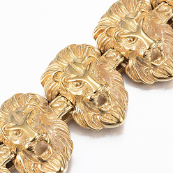 Золотой 304 браслеты из льняной стали из нержавеющей стали, золотые, 8-5/8 дюйм (220 мм)