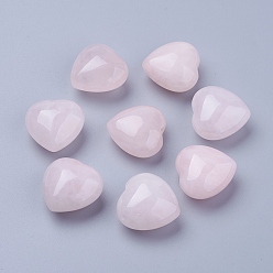 Quartz Rose Coeur de quartz rose naturel pierres d'amour, pierres de palme de poche pour équilibrer le reiki, 25~26x25~25.5x14~15mm