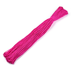 Deep Pink Polyester & Spandex Cord Ropes, 16-Ply, Deep Pink, 2mm, about 109.36 yards(100m)/bundle