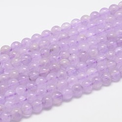 Violet Natural Amethyst Beads Strands, Round, Violet, 6mm, Hole: 0.8mm, about 61pcs/strand