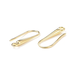 Golden Eco-Friendly Brass Earring Hooks Findings, Cadmium Free & Nickel Free & Lead Free, Golden, 21x9x2.3~2.8mm, Hole: 1.5mm, 20 Gauge, Pin: 0.8mm