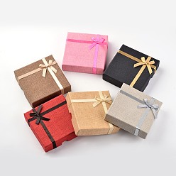 Mixed Color Square Cardboard Bracelet Boxes, Mixed Color, 9.1x9.2x2.2cm