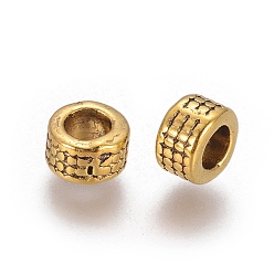 Antique Golden Tibetan Style Beads, Antique Golden Color, Lead Free & Cadmium Free, Column, Size: about 5mm in diameter, 3mm long, hole: 3mm