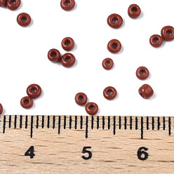 Dark Red Glass Seed Beads, Opaque Colours Seed, Small Craft Beads for DIY Jewelry Making, Round, Dark Red, 2mm, Hole:1mm, about 30000pcs/pound