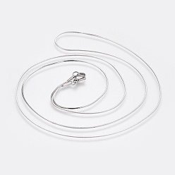 Stainless Steel Color 304 Stainless Steel Snake Chain Necklaces, with Lobster Claw Clasps, Stainless Steel Color, 30.1 inch(76.5cm), 1mm