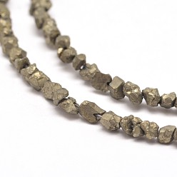 Pyrite Natural Pyrite Nuggets Beads Strands, 3~5x3~5mm, Hole: 1mm, about 15.7 inch