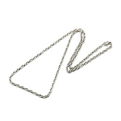 Stainless Steel Color Fashionable 304 Stainless Steel Rope Chain Necklace Making, with Lobster Claw Clasps, Stainless Steel Color, 22 inch~24 inch(55.8~60.9cm)x3mm