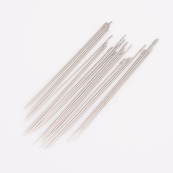 Platinum Carbon Steel Sewing Needles, Darning Needles, Platinum, 52x0.5mm, Hole: 0.35mm