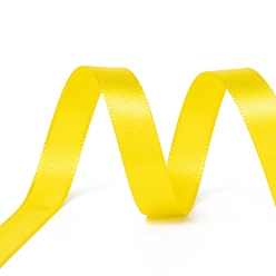 Yellow Single Face Satin Ribbon, Polyester Ribbon, Yellow, 3/8 inch(10mm), about 25yards/roll(22.86m/roll), 10rolls/group, 250yards/group(228.6m/group)
