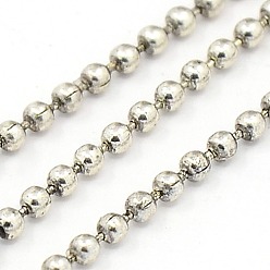 Antique Silver Iron Ball Chains, Beads Chain, Soldered, with Spool, Nickel Free, Antique Silver, 2mm, about 328.08 Feet(100m)/roll