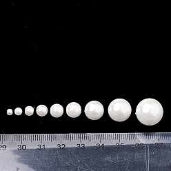 Белый Экологичные стеклянные жемчужные бусины, высокий блеск, класс А, круглые, белые, 6 мм, отверстие : 1 мм, около 160 шт / нитка, 37.8 дюйм