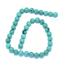 Light Sea Green Natural Magnesite Beads Strands, Round, Dyed & Heated, Light Sea Green, 8mm, Hole: 0.8mm, about 49pcs/strand, 15.5 inch(39.5cm)