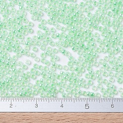 (RR520) Mint Green Ceylon MIYUKI Round Rocailles Beads, Japanese Seed Beads, (RR520) Mint Green Ceylon, 11/0, 2x1.3mm, Hole: 0.8mm, about 1100pcs/bottle, 10g/bottle
