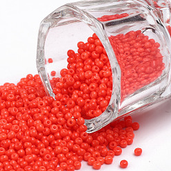 Salmon 11/0 Grade A Round Glass Seed Beads, Baking Paint, Salmon, 2.3x1.5mm, Hole: 1mm, about 48500pcs/pound