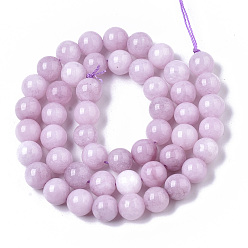 Prune Perles naturelles de quartz brins, teints et chauffée, imitation couleur kunzite, ronde, prune, 8.5x8mm, Trou: 1mm, Environ 49 pcs/chapelet, 15.47 pouce