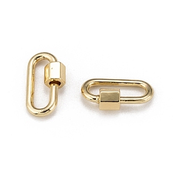 Golden Brass Screw Carabiner Lock Charms, for Necklaces Making, Oval, Golden, 20x11.5x2mm, Screw: 6.5x6.5mm