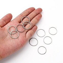 Stainless Steel Color 304 Stainless Steel Linking Ring, Ring, Stainless Steel Color, 20x0.8mm