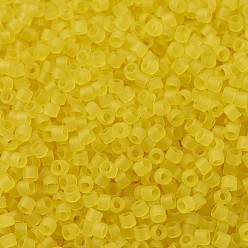 (DB0743) Matte Transparent Yellow MIYUKI Delica Beads, Cylinder, Japanese Seed Beads, 11/0, (DB0743) Matte Transparent Yellow, 1.3x1.6mm, Hole: 0.8mm, about 20000pcs/bag, 100g/bag
