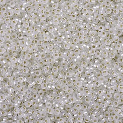 (RR1901) Semi-Frosted Silverlined Crystal MIYUKI Round Rocailles Beads, Japanese Seed Beads, 11/0, (RR1901) Semi-Frosted Silverlined Crystal, 2x1.3mm, Hole: 0.8mm, about 50000pcs/pound