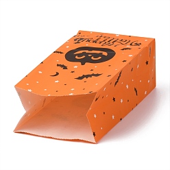 Pumpkin Halloween Theme Kraft Paper Bags, Gift Bags, Snacks Bags, Rectangle, Pumpkin Pattern, 23.2x13x8cm