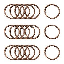 Red Copper Tibetan Style Linking Rings, Circle Frames, Cadmium Free & Nickel Free & Lead Free, Red Copper Color, 22x1.5mm, about 18.5mm inner diameter